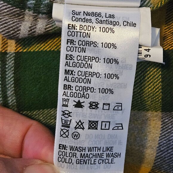 Quiksilver Mens Plaid Flannel Shirt Yellow/Green Long Sleeve Button-Up XL - Picture 11 of 16